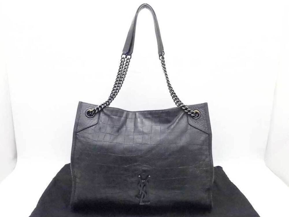 Saint Laurent Shoulder Bag Leather Black